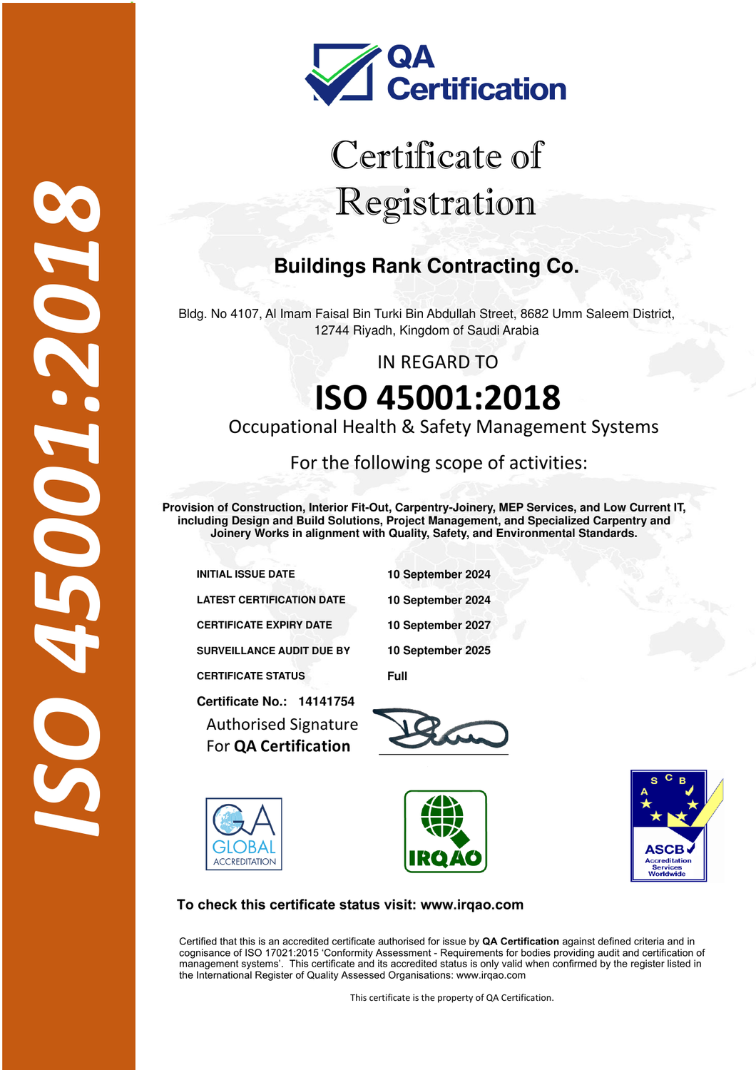 ISO 45001 Occupational Health and Safety