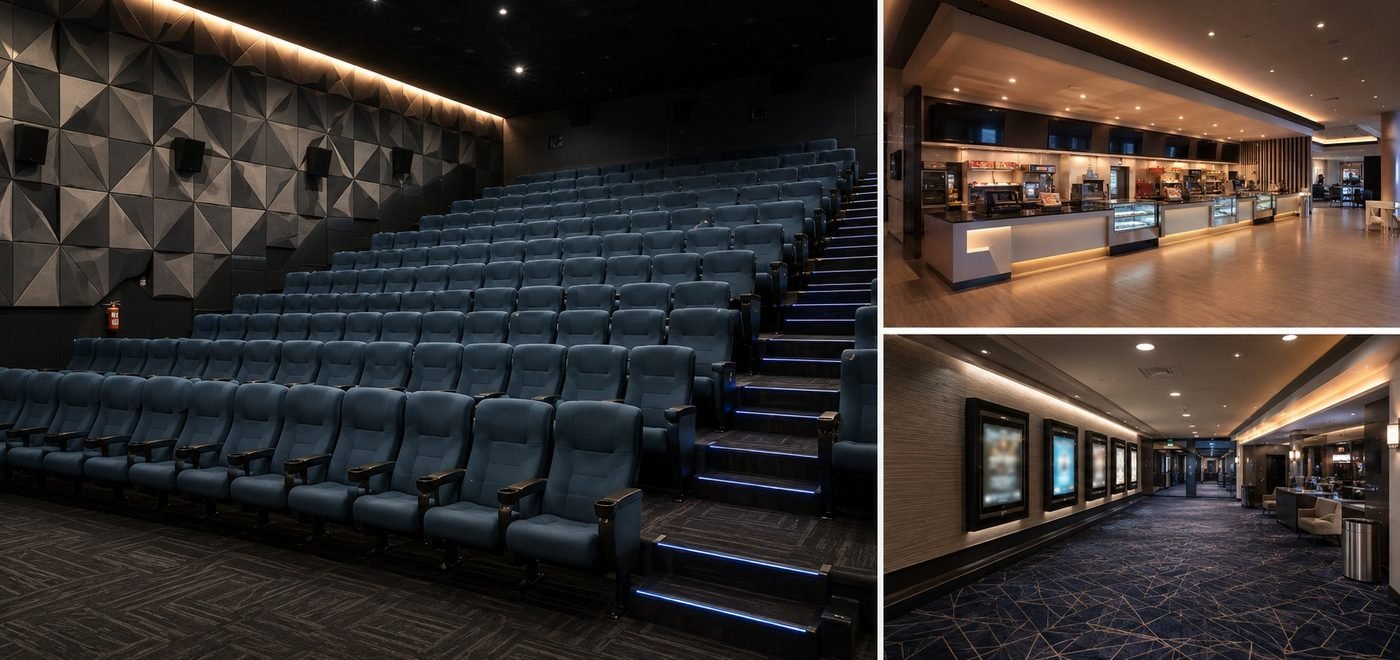 Cinema fit-out and acoustic works by Buildings Rank