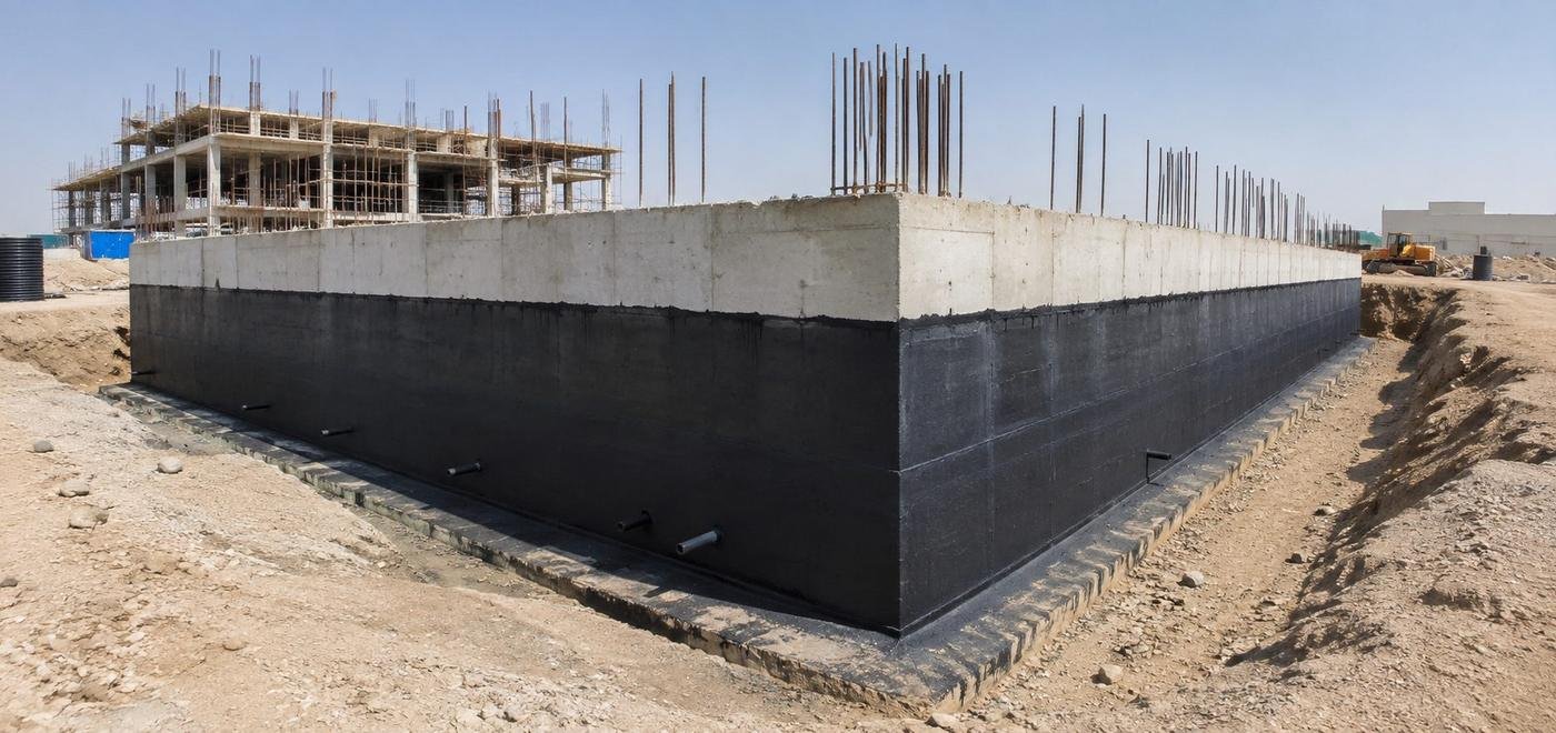 Waterproofing and protection works for concrete elements
